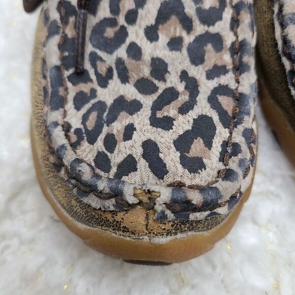 Twisted X Distressed Leopard Print Driving Moccasins sz 6 - Picture 3 of 7